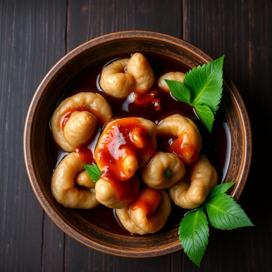 Pempek palembang dengan kuah cuko